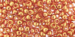 TOHO Gold Lustered Transparent Pink Round 6/0 Seed Bead