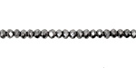 Metallic Silver Crystal Faceted Rondelle 3mm
