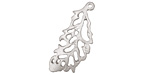 Ezel Findings Rhodium (plated) Chestnut Oak Leaf Pendant 11x27mm