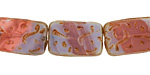 Czech Glass Lilac Groovy Rectangle 18x12mm