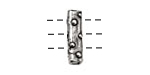 Rustic Charms Sterling Silver Bumpy Bar (3-hole) 5x18mm