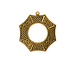 Stampt Antique Gold (plated) Bagua Pendant 24x26mm