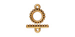 TierraCast Antique Gold (plated) Small Beaded Toggle Clasp 10mm, 15mm bar