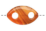 Carnelian (natural) Drilled Horse Eye 32-36x20-22mm