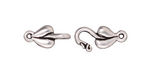 TierraCast Antique Silver (plated) Leaf Hook & Eye Clasp 17x8mm, 15x7mm