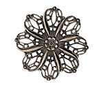 Stampt Antique Pewter (plated) Crocus Filigree 36mm