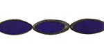 Czech Glass Navy Picasso Horse Eye 18x8mm