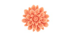 Opaque Light Coral Lucite Dahlia Flower Cabochon 16mm