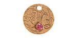 Nunn Design Antique Gold (plated) Decorative Small Circle Tag w/ Rose Crystal 20mm