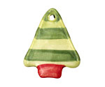 Jangles Ceramic Lime w/ Green Stripe Tree Pendant 28x35mm
