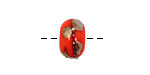 Grace Lampwork Electric Orange Metallic Rondelle 9x14mm