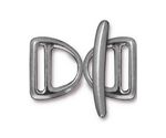 TierraCast Antique Pewter (plated) Slotted D Ring Set 17x20mm, 30mm bar