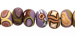 Humble Beads Polymer Clay Kiss in the Garden Disk 8-9x12-13mm