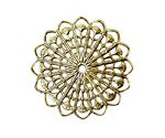 Stampt Antique Gold (plated) Ginkgo Filigree 34mm