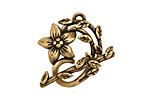 Antique Brass (plated) Flower & Vine Toggle Clasp 27x23mm, 28mm bar