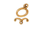 TierraCast Antique Gold (plated) Melody Toggle Clasp 12mm, 16mm bar