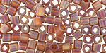 TOHO Transparent Rainbow Frosted Smoky Topaz Cube 4mm Seed Bead