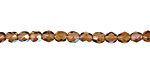 Czech Fire Polished Glass Smoky Topaz AB Round 4mm