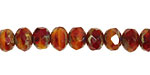 Czech Glass Peanut Butter & Jelly Picasso Fire Polished Rondelle 6x9mm