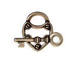 TierraCast Antique Brass (plated) Lock & Key Toggle Clasp 19x24mm, 30mm bar