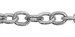 Silver (plated) Etched Oval Cable Chain