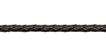Black Woven Round Leather Cord 4mm