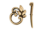 Antique Brass (plated) Ivy Leaf Toggle Clasp 22x19mm, 29mm bar