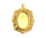 Stampt Antique Gold (plated) Egyptian Mosaic Oval Setting 13x18mm