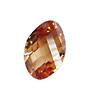 Champagne Faceted Twisted Oval 15x17mm