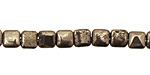 Golden Pyrite (silver tone) Puff Square 6mm