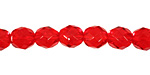 Czech Fire Polished Glass Siam Ruby Round 8mm
