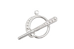 Silver (plated) Graduated Dots Toggle Clasp 20x17mm, 30mm bar