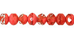 Czech Glass Pink Silk Quartz Fire Polished Rondelle 6x9mm