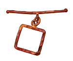 Patricia Healey Copper Square Medium Toggle Clasp 23x18mm, 46mm bar