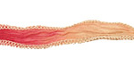Strawberries & Cream Hand Dyed 100% Silk Ribbon 1/2"