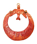 Patricia Healey Copper Peace Dove w/ Loop Pendant 42x50mm
