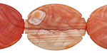 Carnelian (natural-matte) Woven Flat Oval 28-32x21-23mm