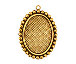 Stampt Antique Gold (plated) Dotted Fringe Oval Setting 18x25mm
