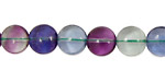 Blue Rainbow Fluorite (A) Puff Coin 10mm