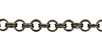 Gunmetal Every Other Etched Link Double Cable Chain