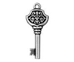 TierraCast Antique Silver (plated) Victorian Key Pendant 15x36mm