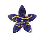 Trinket Foundry Blue & Gold (Big) Large 5 Petal Bottle Cap Flower 34mm