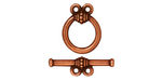 TierraCast Antique Copper (plated) Beaded 2-Loop Toggle Clasp 15x12, 20 Bar