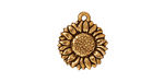 TierraCast Antique Gold (plated) Sunflower Charm 15x18mm