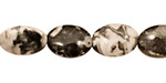 Black Tree Agate Flat Oval 14x10mm