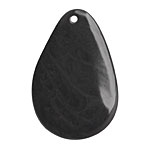 Tagua Nut Black Groovy Slice 25-35x30-42mm