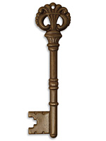 Vintaj Natural Brass Royal Key Pendant 17x64mm