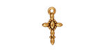 TierraCast Antique Gold (plated) Decorative Cross Charm 10x18mm