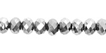 Metallic Silver Crystal Faceted Rondelle 8mm