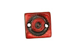 Earthenwood Studio Ceramic Red Wheelie Square Link 17mm